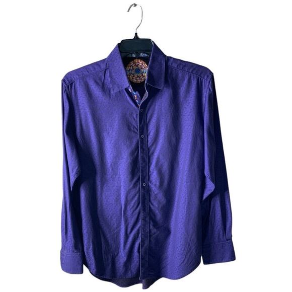 Robert Graham Shirt Mens M Textured Long Sleeve Collared Button Up Casual Formal - Picture 1 of 8